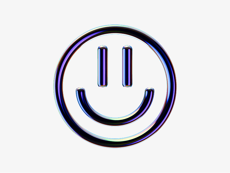 dispersed glass smile icon in 3d