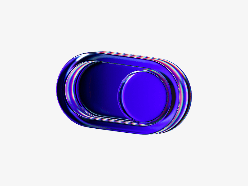 dispersed glass toggle switch shape in 3d