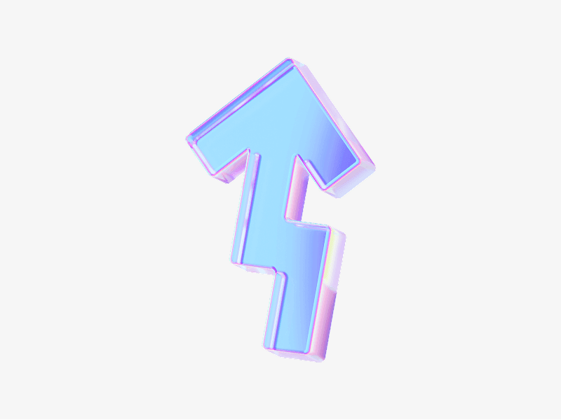 dispersed glass growth arrow in 3d