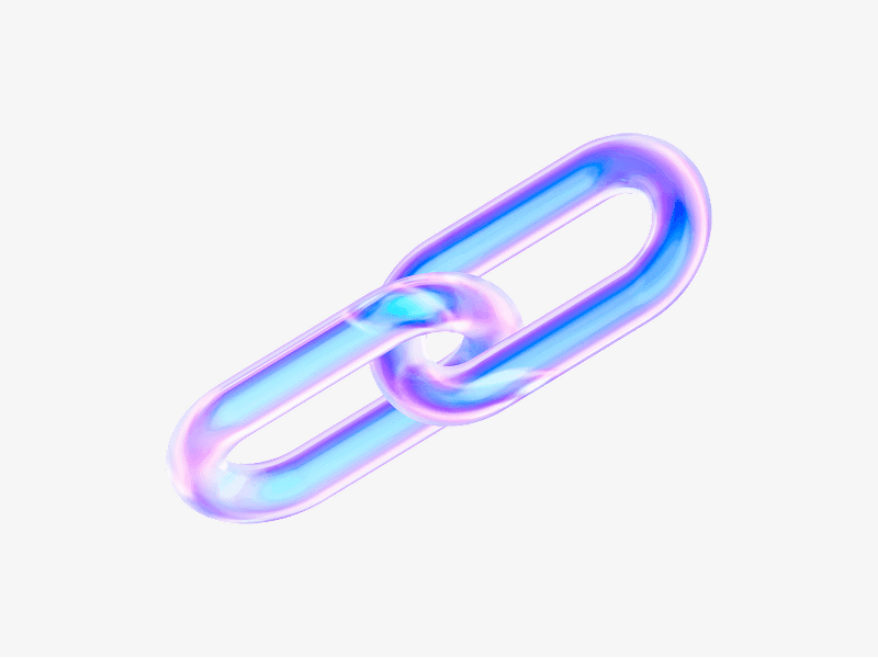 dispersed glass link connection shape in 3d