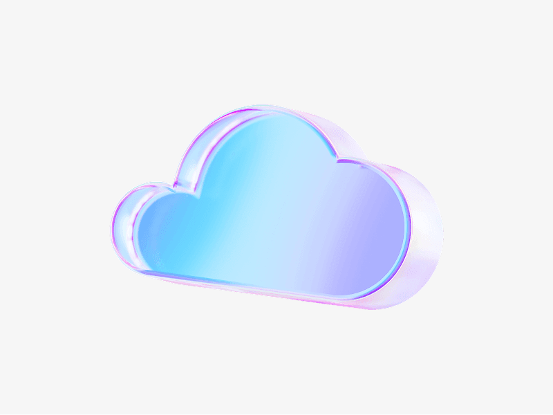 dispersed glass cloud storage icon in 3d
