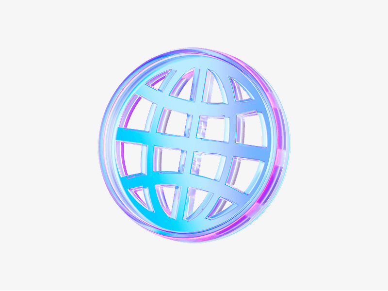 dispersed glass world access globe in 3d