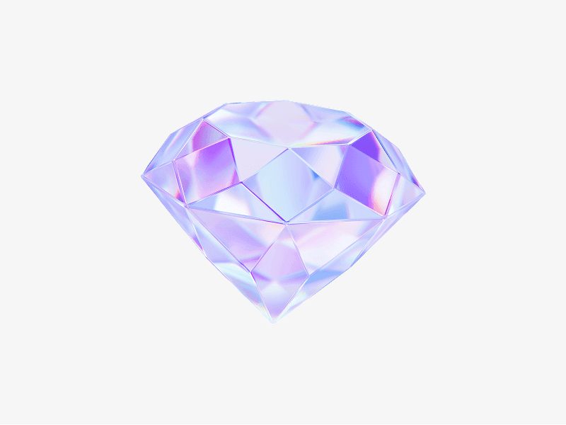 dispersed glass gem icon in 3d