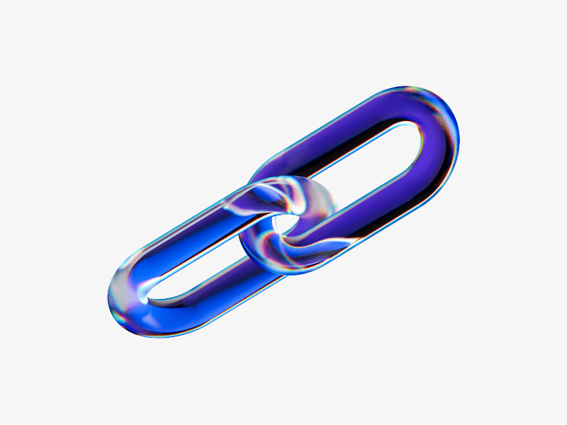 dispersed glass chain link in 3d