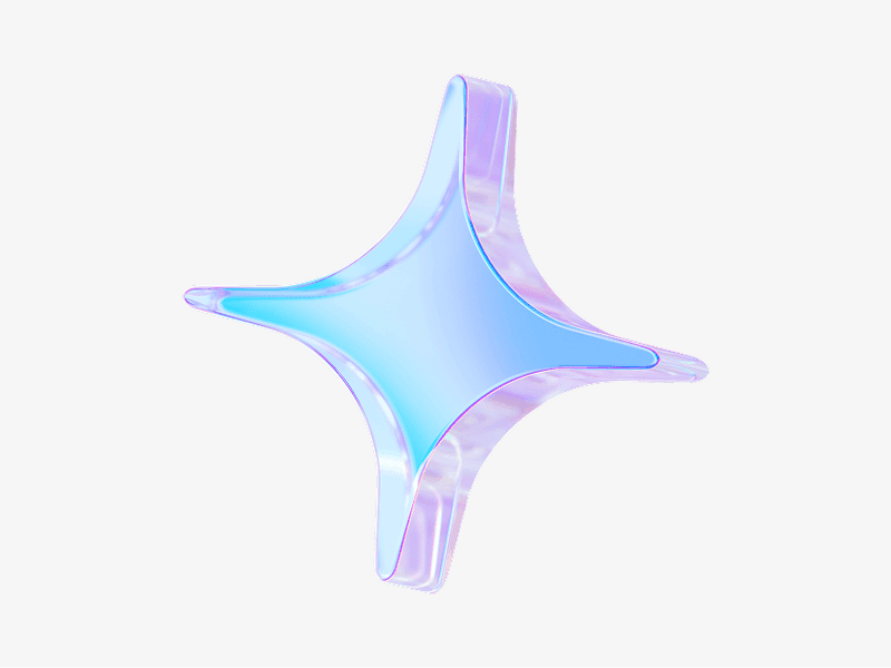 dispersed glass highlight star shape in 3d