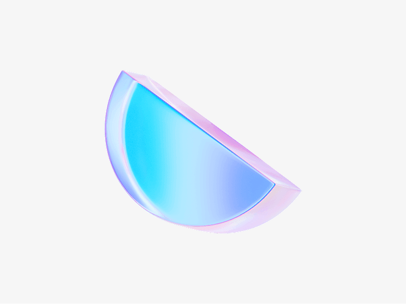dispersed glass drop accent shape in 3d