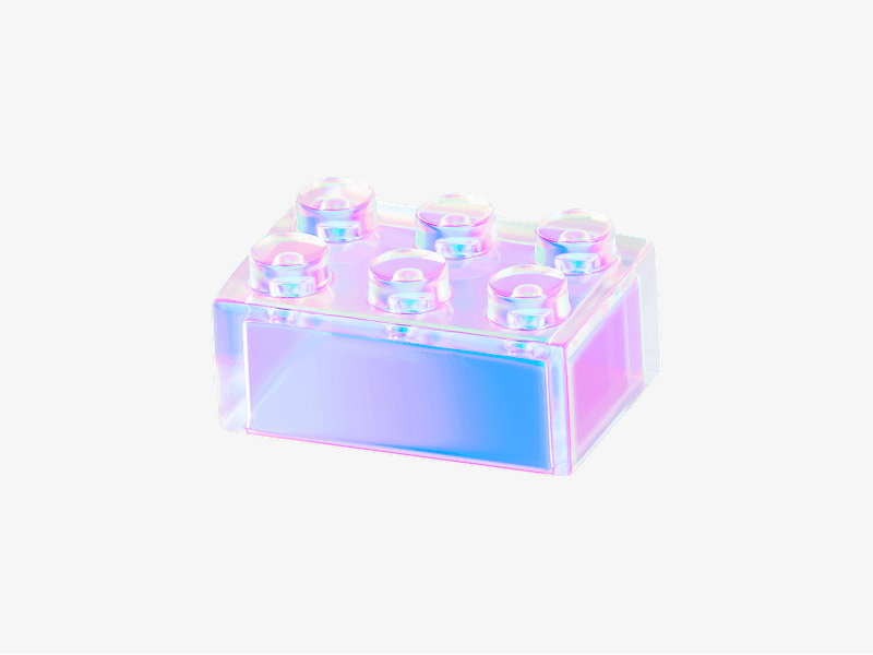 dispersed glass brick block shape in 3d