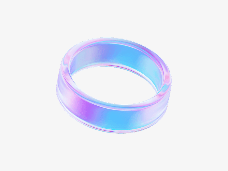 dispersed glass loop ring shape in 3d
