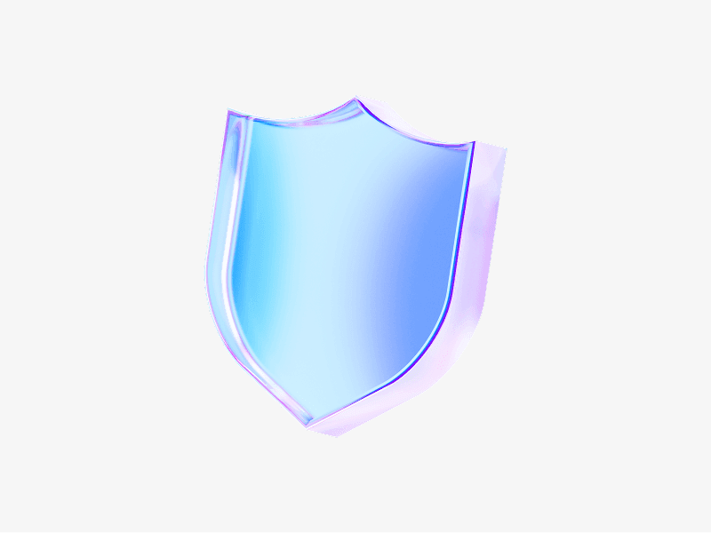 dispersed glass protection badge shield in 3d