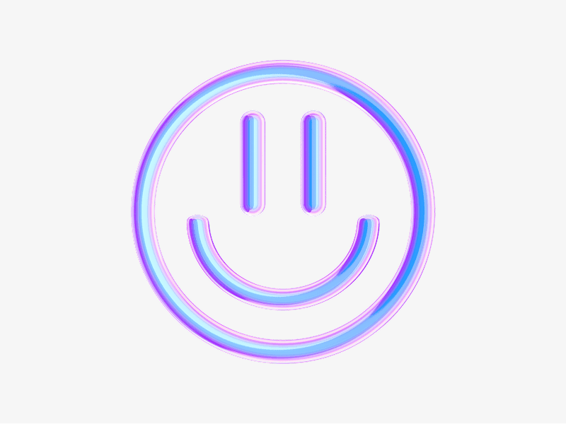 dispersed glass smile face badge icon in 3d