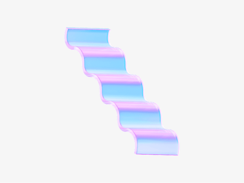 dispersed glass step path shape in 3d