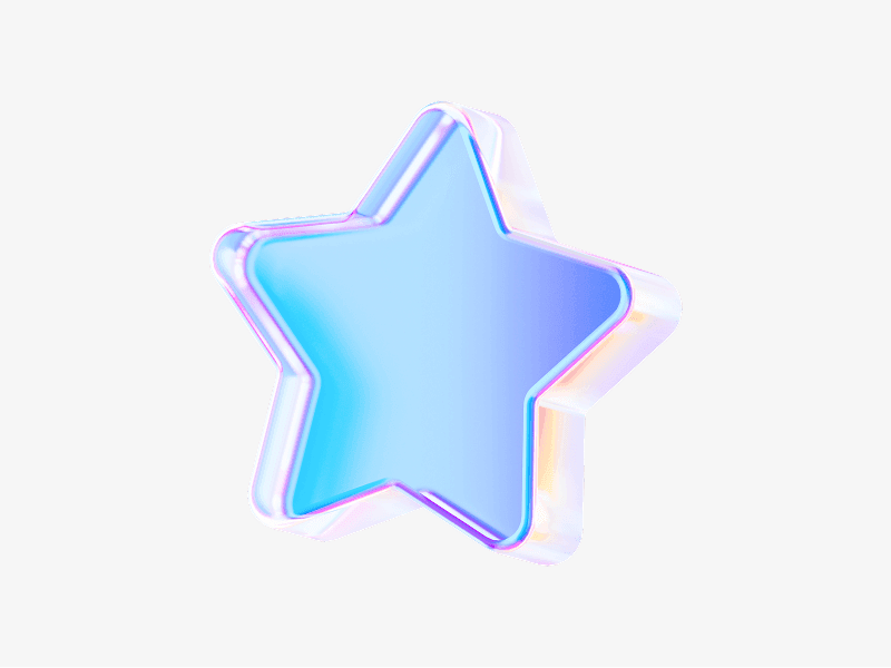 dispersed glass feature star icon in 3d