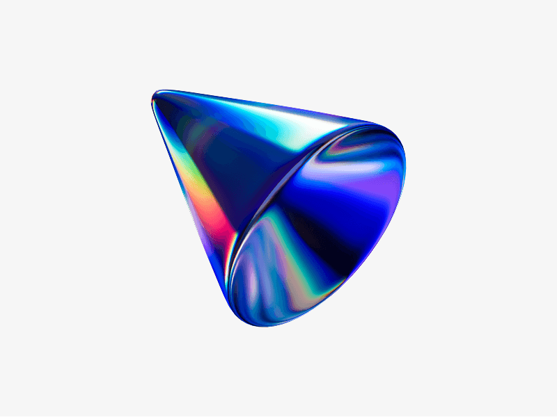 dispersed glass funnel shape in 3d