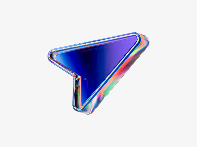 dispersed glass send icon in 3d