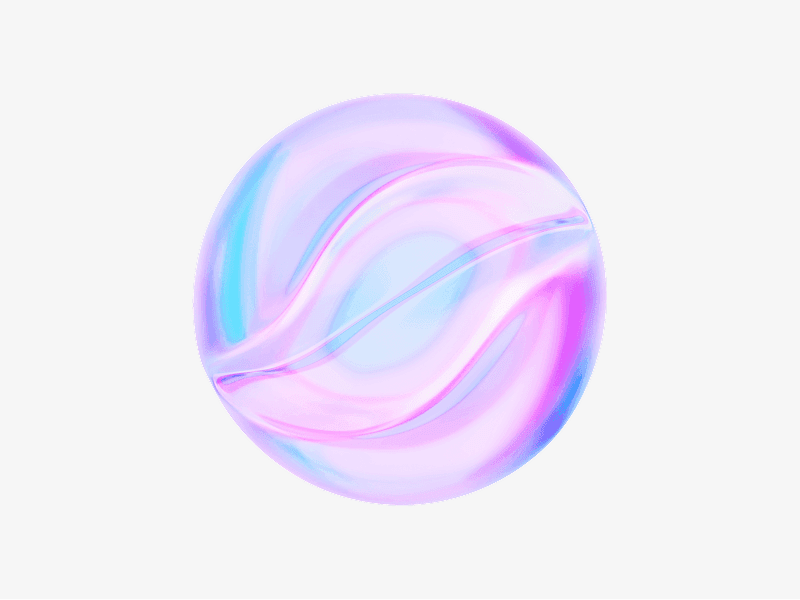Smooth glass sphere with soft wave reflections