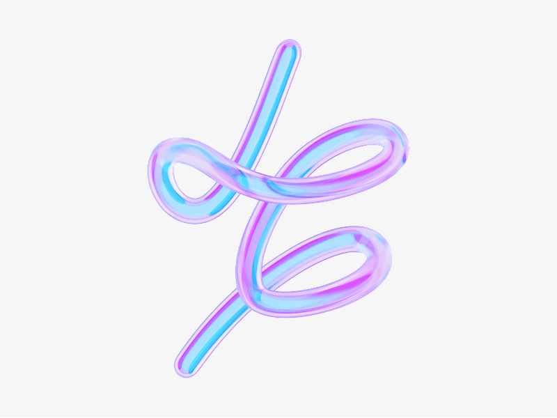 Curved scribble line made of light glass