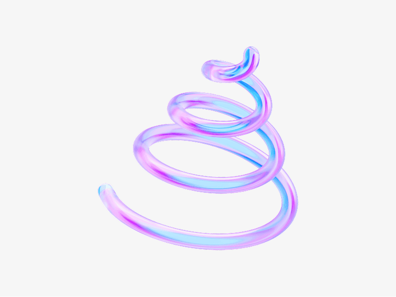 Spiral coil shape made of light dispersed glass material