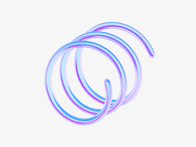Swirling wire loop shape made of light glass material