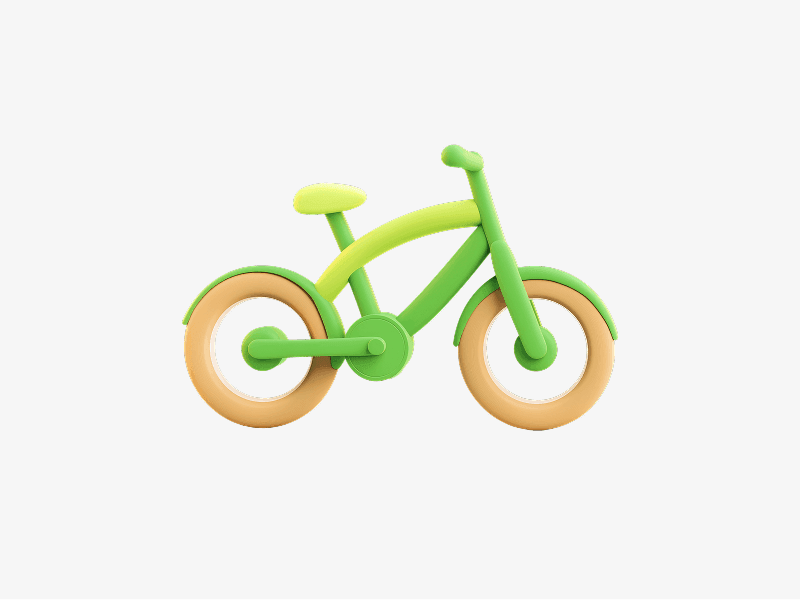 Green bicycle shown as an eco transport 3D illustration