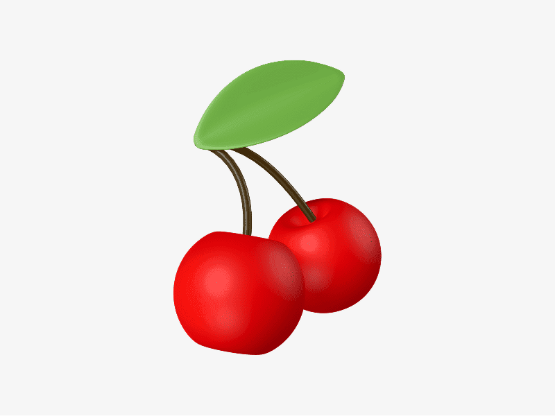 Cherries 3D emoji illustration