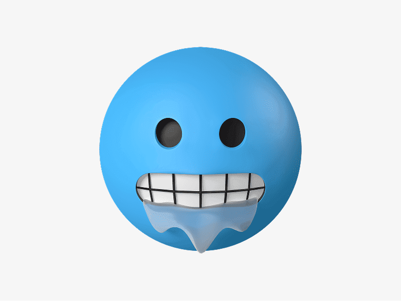 Cold face 3D emoji illustration