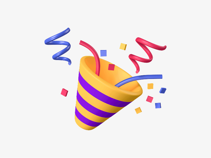 Party popper 3D emoji illustration