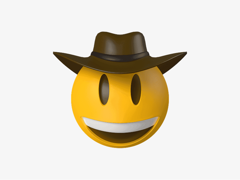 Cowboy face 3D emoji illustration
