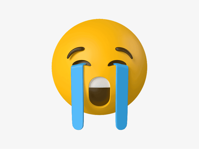 Loud crying face 3D emoji illustration