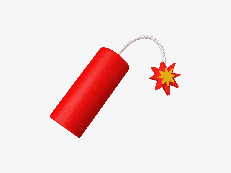 Firecracker 3D emoji illustration