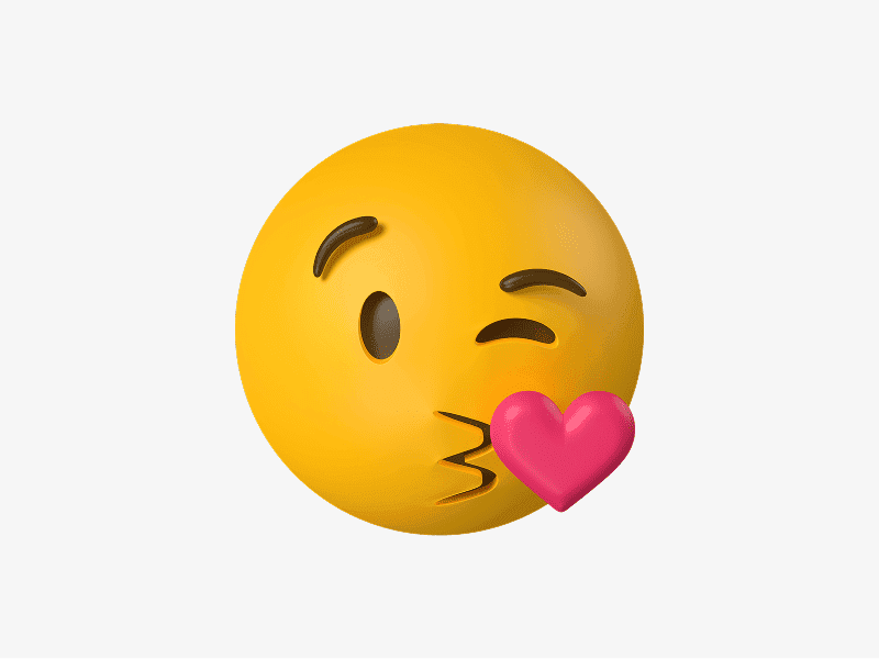 Winking face with heart 3D emoji illustration