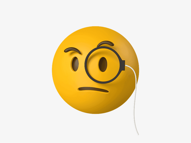 Face with monocle 3D emoji illustration