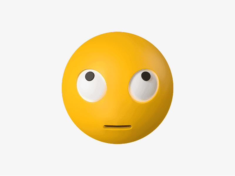 Rolling eyes face 3D emoji illustration