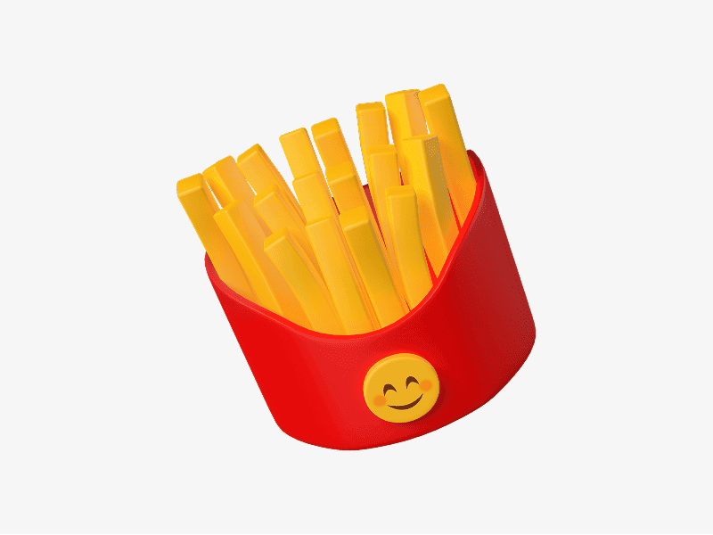 French fries 3D emoji illustration