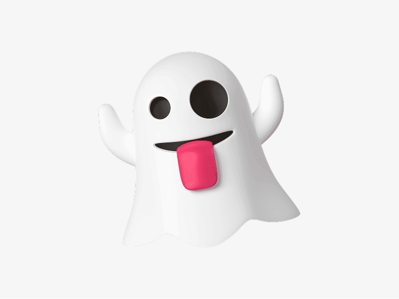 Ghost 3D emoji illustration