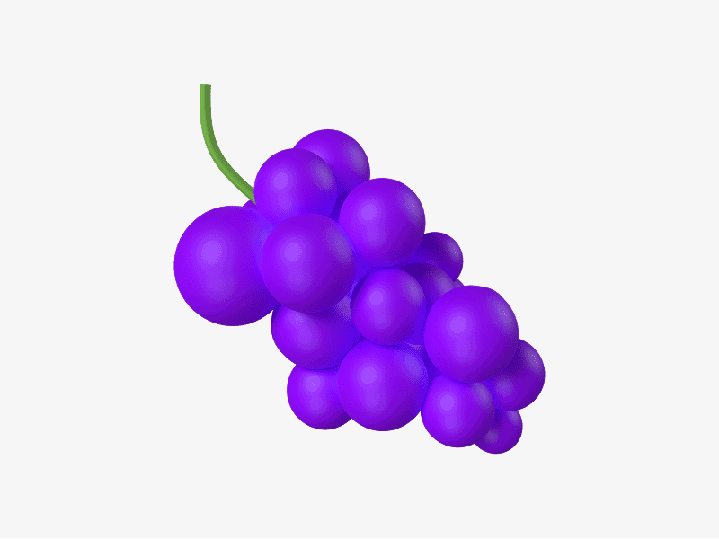 Grapes 3D emoji illustration