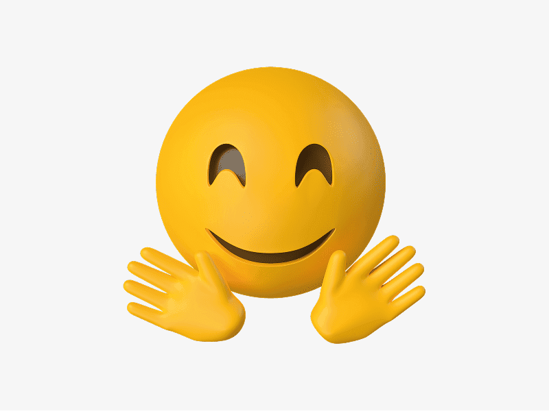 Hugging face 3D emoji illustration