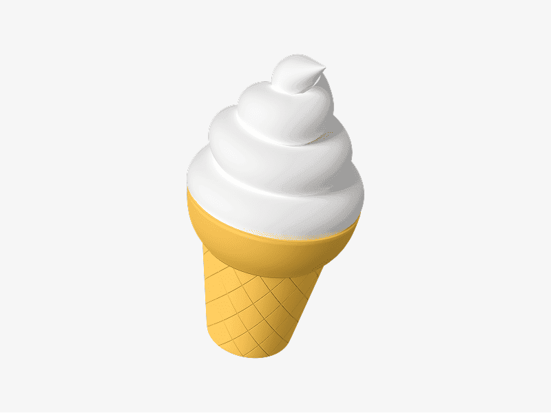 Ice cream 3D emoji illustration