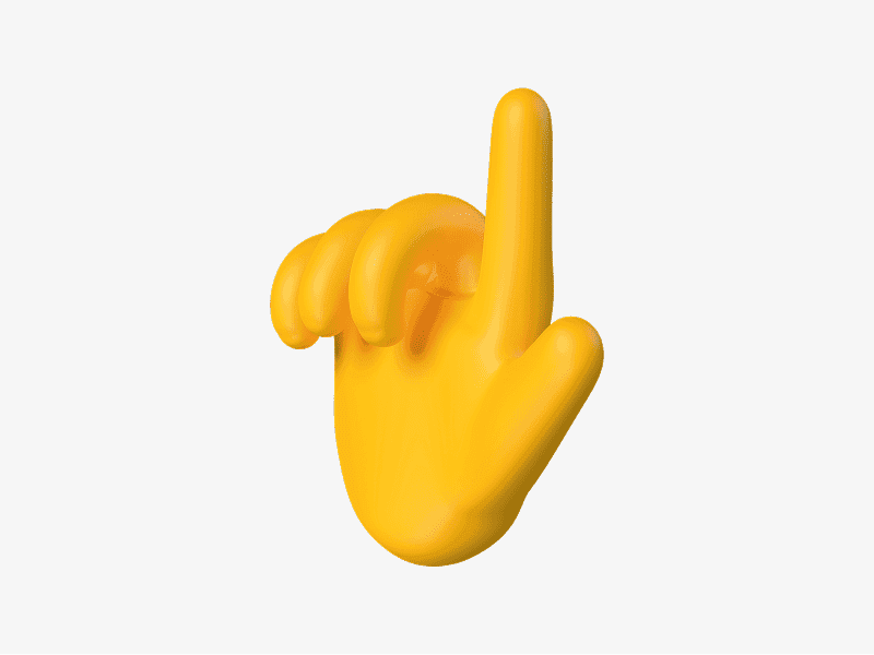 Raised index finger 3D emoji illustration