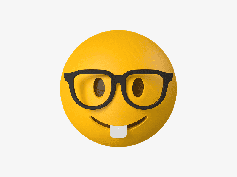 Nerd face 3D emoji illustration