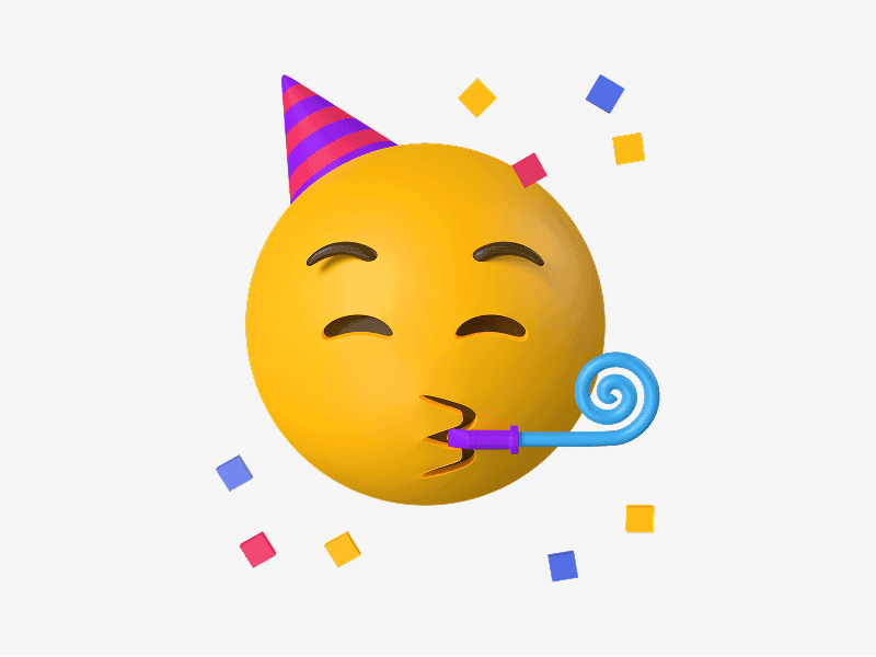 Party face 3D emoji illustration