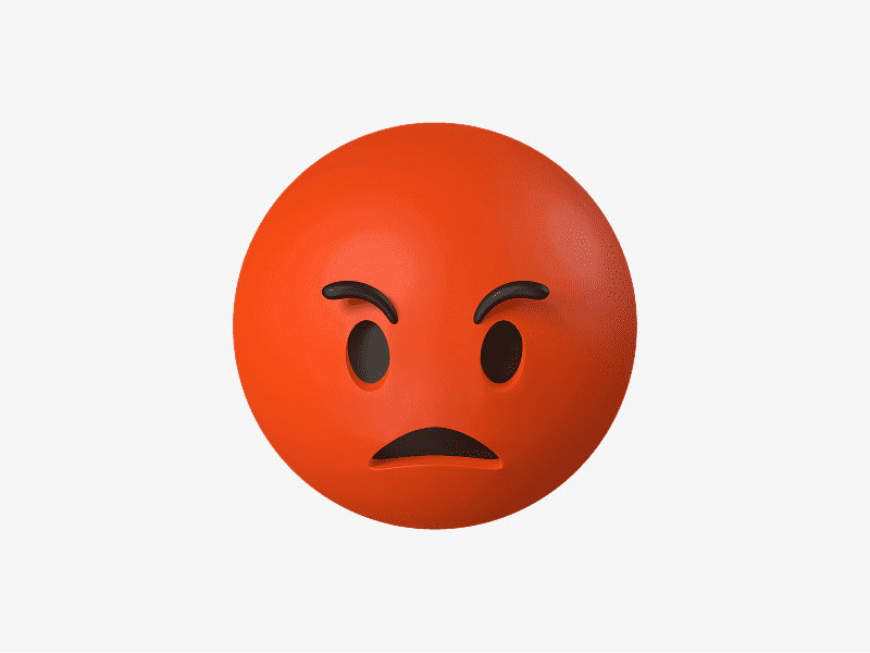 Angry face 3D emoji illustration
