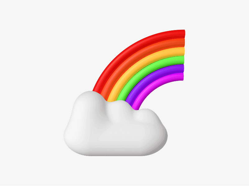Rainbow 3D emoji illustration