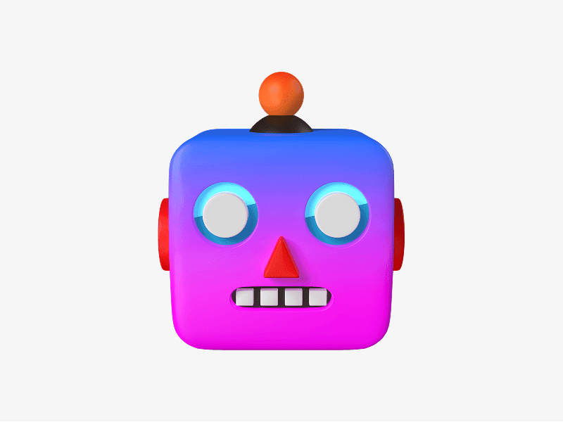 Robot head 3D emoji illustration