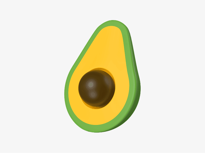 Avocado half 3D emoji illustration