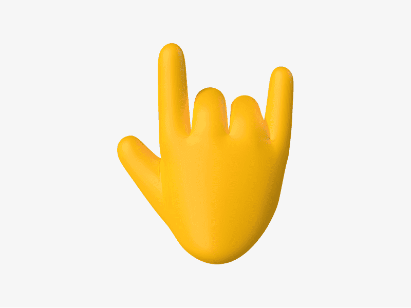 Rock hand gesture 3D emoji illustration