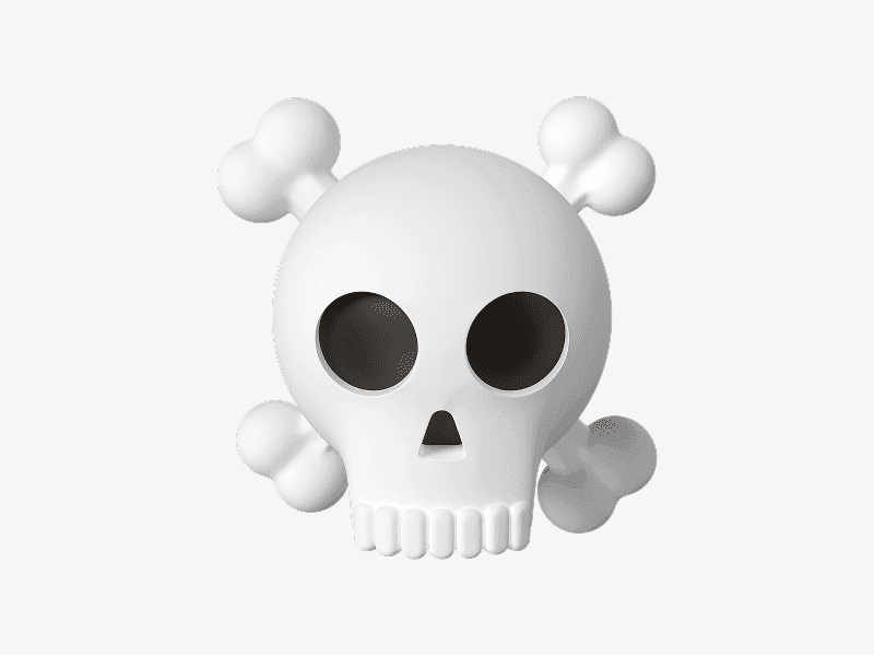 Skull 3D emoji illustration