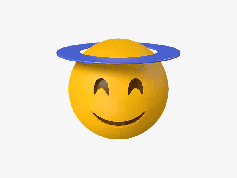 Smiling face with halo 3D emoji illustration
