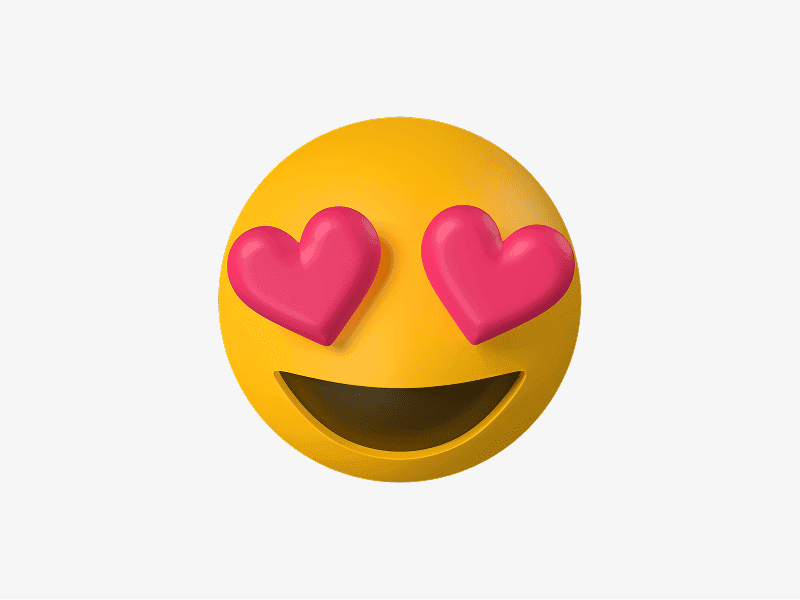 Heart eyes face 3D emoji illustration