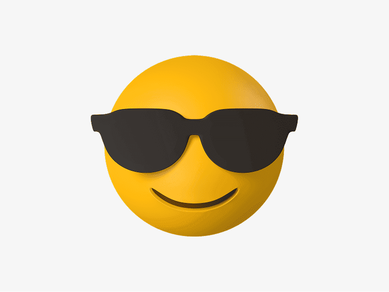 Cool face with sunglasses 3D emoji illustration