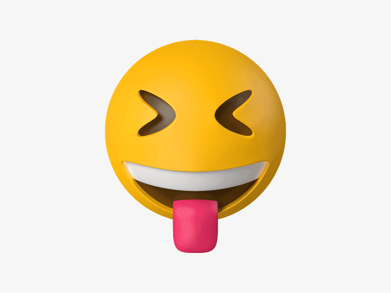 Silly face with tongue 3D emoji illustration